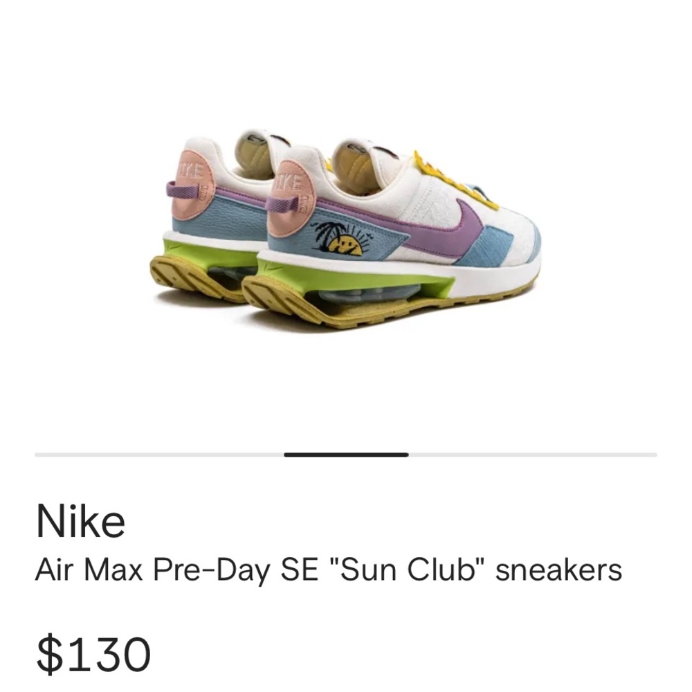 Nike Purple and White Athletic Shoes Air Max Pre-Day. The Sun Club, Size 9